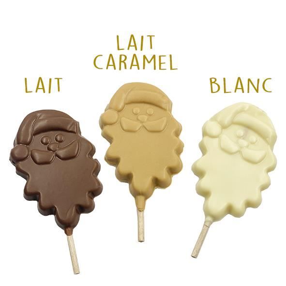 LOT DE 3 SUCETTES PERE NOEL EN CHOCOLAT - CHOCOLAT DE NOEL