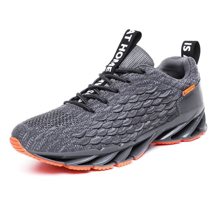 Chaussures de course pour hommes, baskets en maille respirante-gris