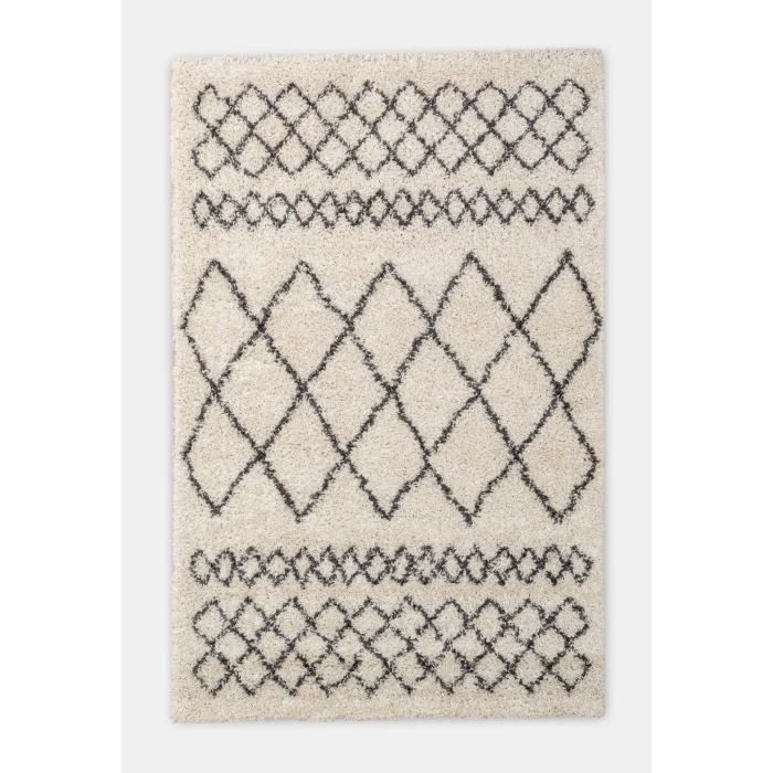 NAZAR Tapis de salon Asma - 180 x 270 cm - Crème et gris