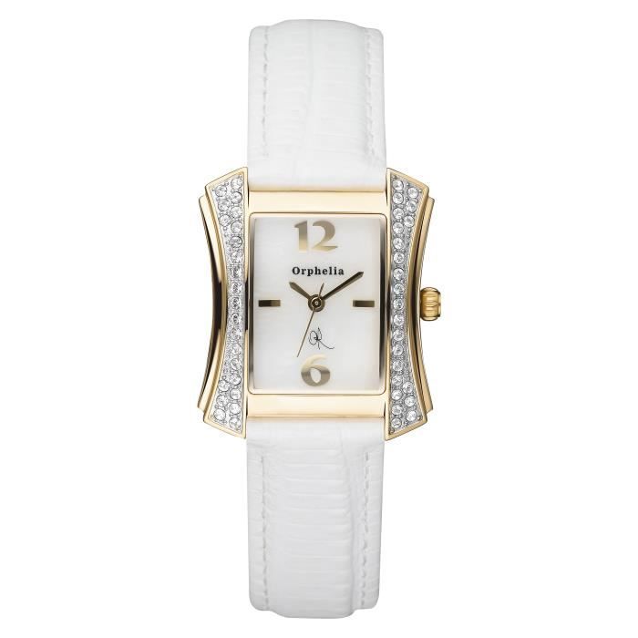 ORPHELIA - Montre Femmes - Quartz - Analogique - Bracelet en Cuir - Blanc - 122-1701-11