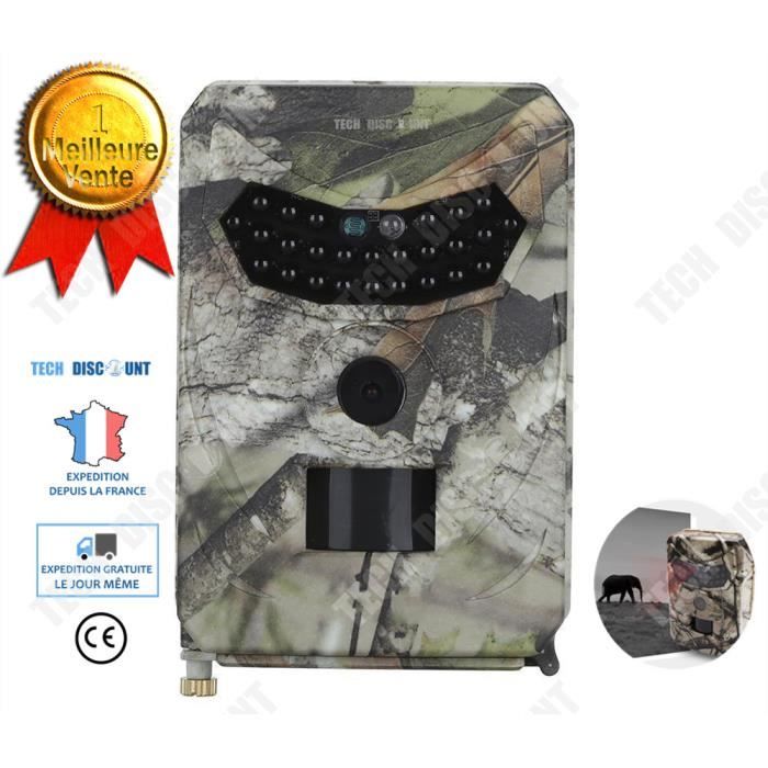 TD® Caméra de chasse vision infrarouge grand angle invisible camouflage Étanche 26 LEDs 12MP 1080P HD Grand Angle 120°