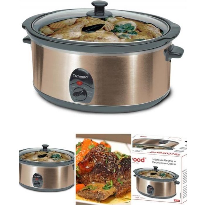 Mijoteuse Electrique 4,5L en acier inoxydable fonction Maintien au chaud couleur bronze