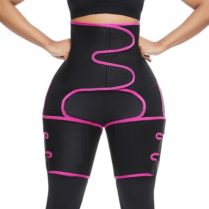 Ceinture de Fitness Réglable Jambe Abdominal Fesses Shaper Femme Minceur Amincissante Taille haute ROSE S/M