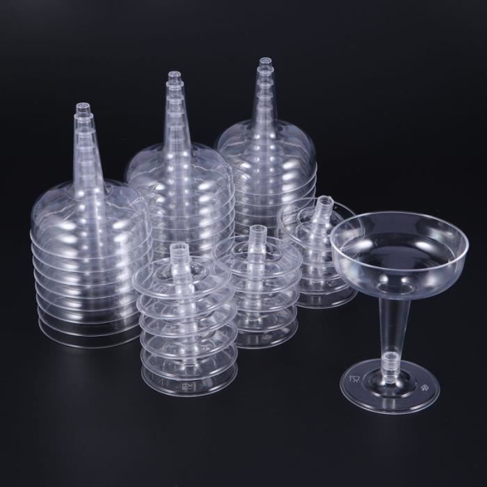 42pcs verres de champagne en jetables tasses à cocktail de vin parfaits pour la fête de mariage (transparent) CHAMPAGNE