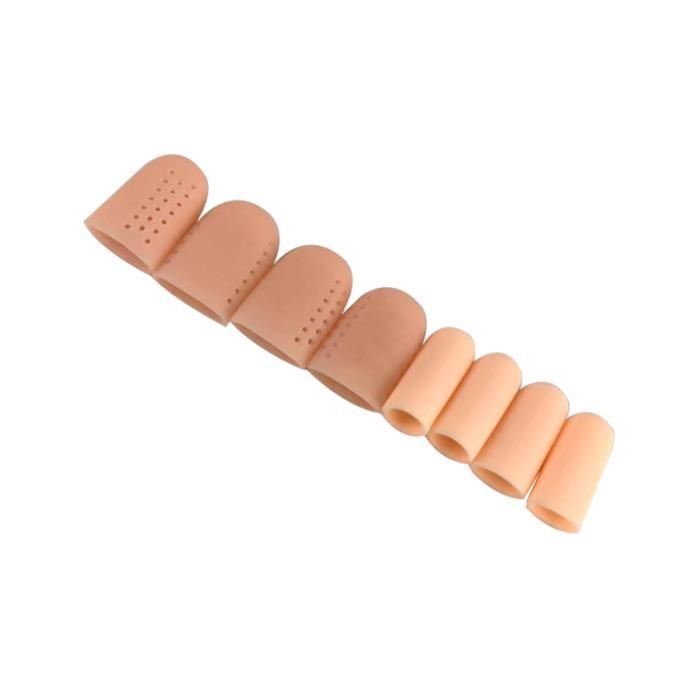 8pcs manchons fendus protecteurs de gel de couverture respirante d'orteil pour le soulagement de douleur de boursouflures de maïs