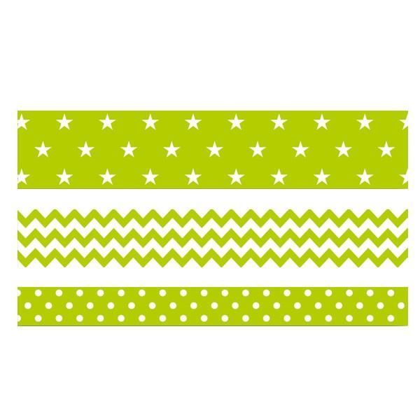 TOGA Set 3 Rouleaux Masking Tape - GÉOMÉTRIQUE ANIS