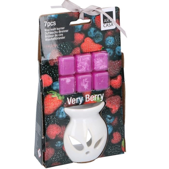 TOM brûleur parfumé avec - cubes très baies céramique violet