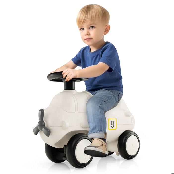 Porteur Enfant Avion DREAMADE - Voiture à Pédales 4 Roues, Volant Flexible - Pour 18-72 Mois, Charge Max 45 Kg - Design Arrondi Sécurisé