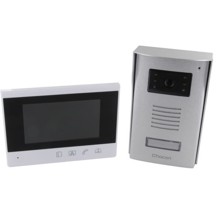 Visiophone - CHACON - 4 fils - Écran 4 3 - Vision nocturne - Alimentation filaire