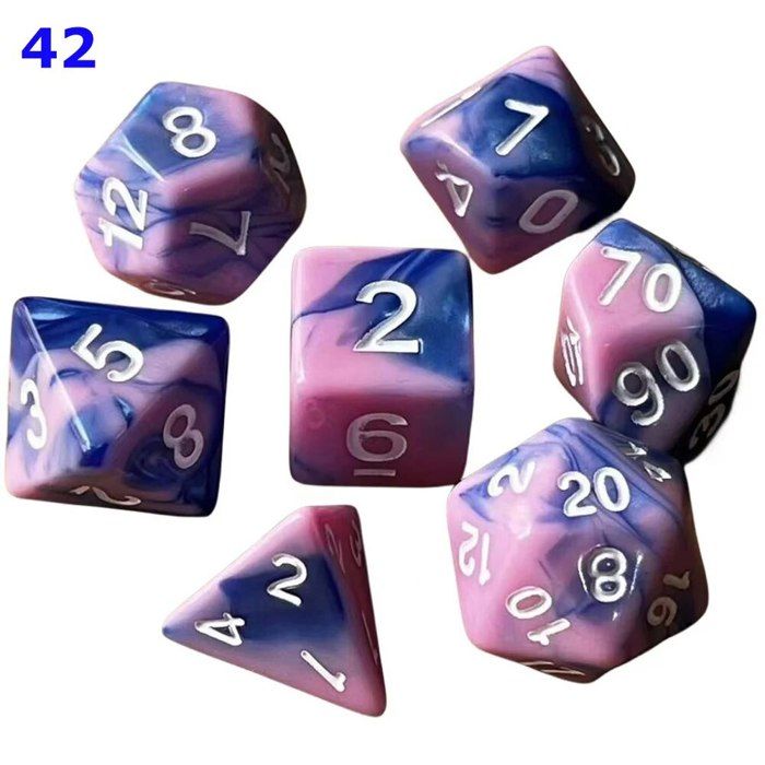 Lot De 7 Dés Polyédriques Orange Et Violet – Pour Jeux De Rôle, D&D, Pathfinder, Débutants Et Experts Dès 14 Ans