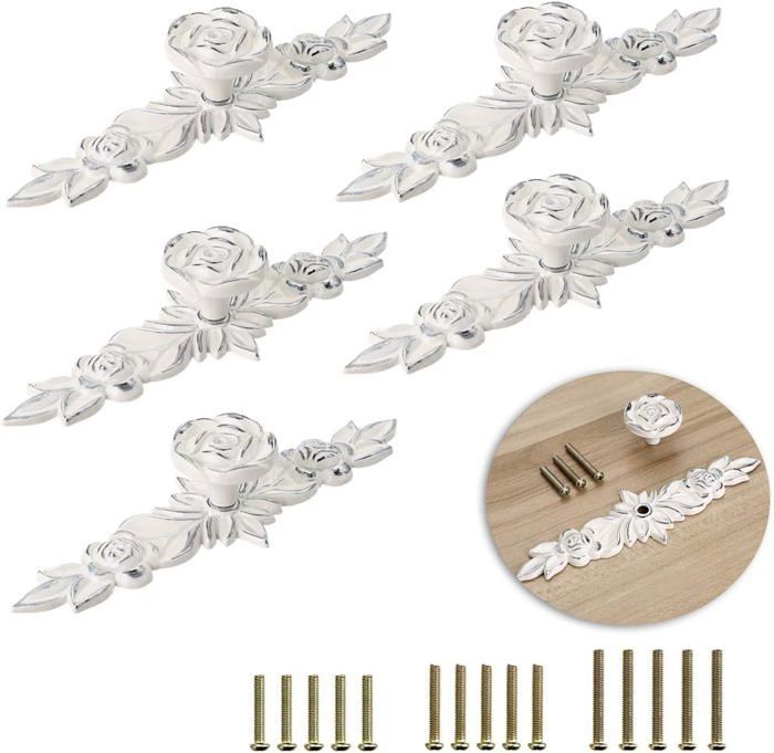 CPELLESSE Lot De 6 Boutons De Porte En Forme De Trèfle Pour