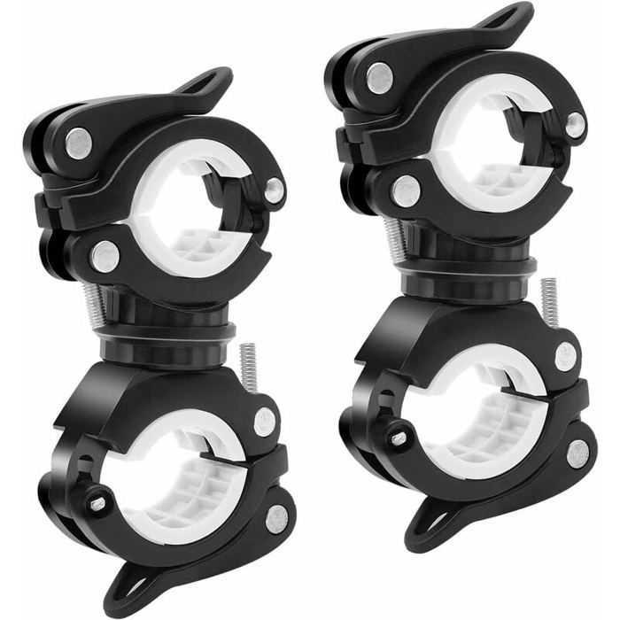 Support de lumière pour vélo - Universel - Réglable & rotatif 360° - Pour guidons Ø18–38 mm - Flexible et élastique