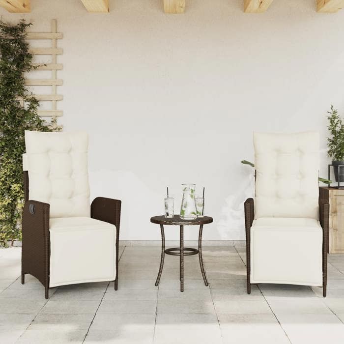 vidaXL Chaises inclinables 2 pcs avec repose pieds