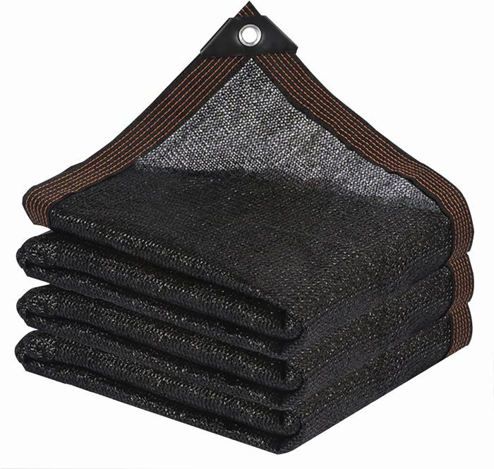 Tissu dombrage – Filet dombrage de jardin avec œillet pour pergola terrasse plantes serre poulailler noir (3 x 4 m)