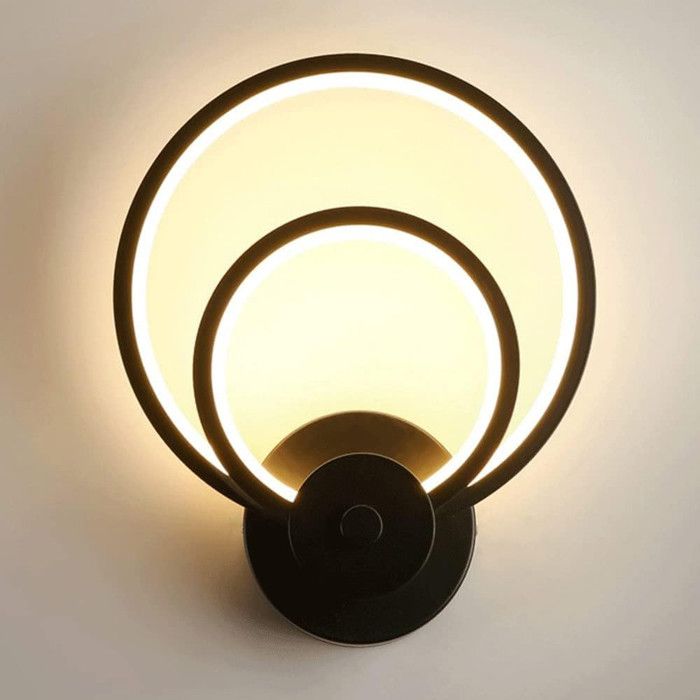 VOMI Moderne Mur Lumière LED Intérieur Applique Blanc Chaud 3000K Lampe Murale Noir Métal Aluminium Luminaire Mural Minimaliste Style Couloir Lumières