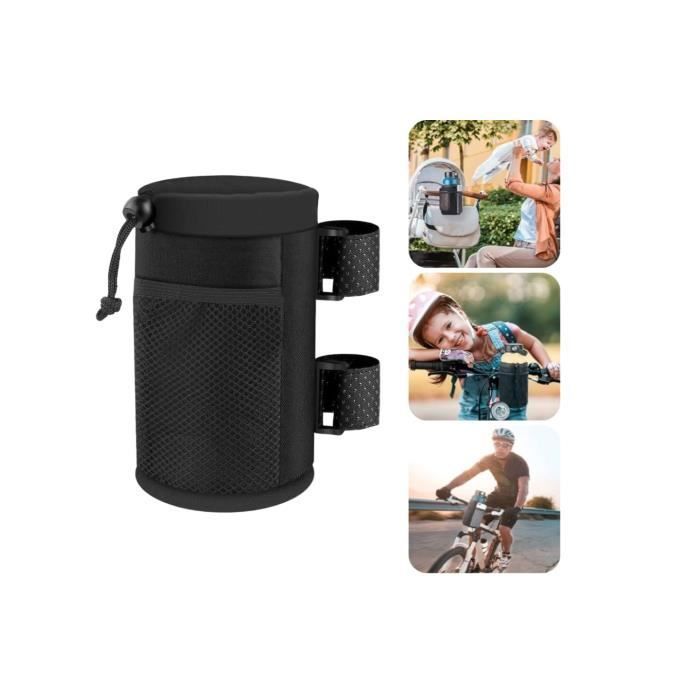 Porte-Gourde Vélo LUFEIS - 2 Supports Avec Poche En Maille - Tissu Oxford Imperméable - Fixation Sans Vis - Adaptable à Poussette, VTT Et Moto