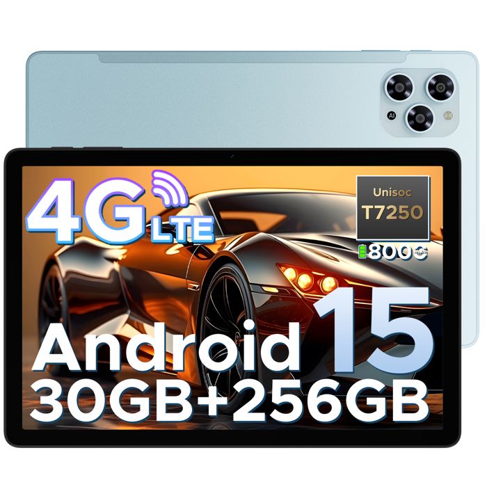 DOOGEE TAB G6 Tablette Tactile 11 Android 15 30 Go+256 Go Batterie 8000 mAh Caméra 13 MPFace ID WIFI/Dual SIM Tablet – Bleu