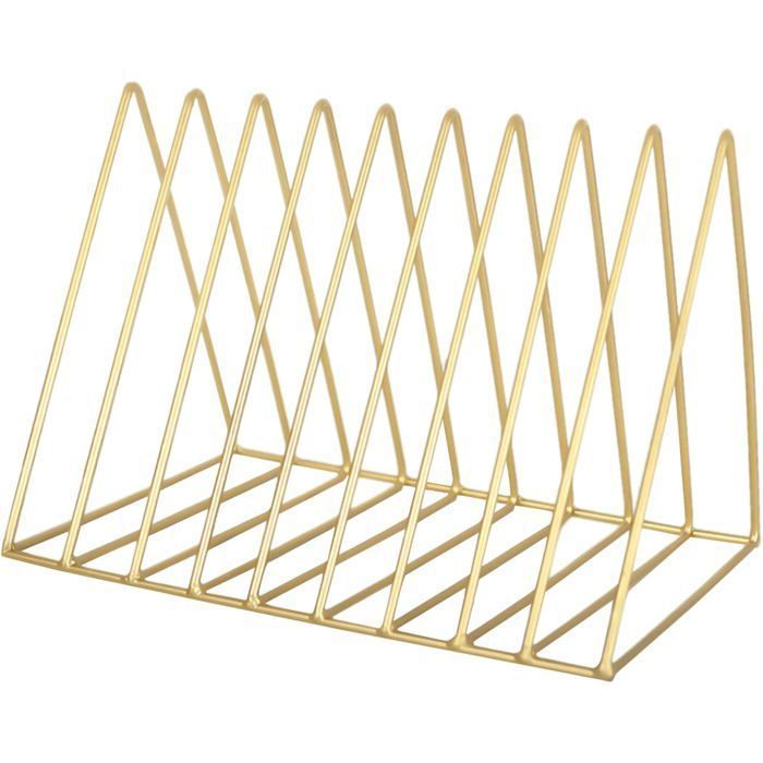 Porte-Revue en Métal Doré Lai Li Étagère Triangulaire Support de Disques Moderne Porte-Journaux de Bureau CD et Magazine YYV