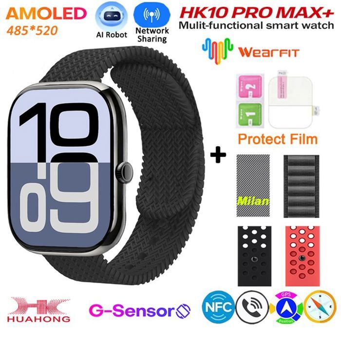 Montre connectée 10 Pro Plus GEN2 série e 10 AI ROBOT AMOLED NFC boussole GPS 4 go Album Local montre réseau de musique