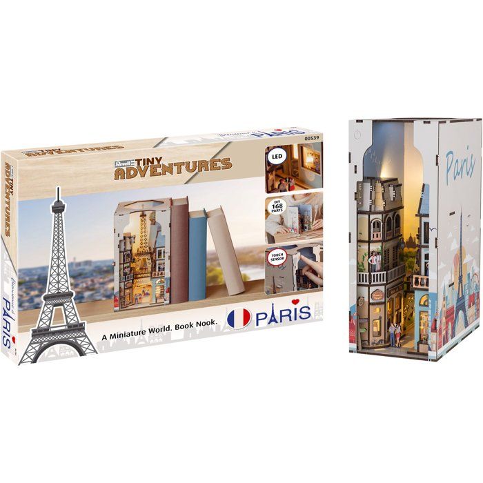 Revell Kit De Maquette 3d Diy Book Nook Tiny Adventures Paris 168 Pièces Led-Revell
