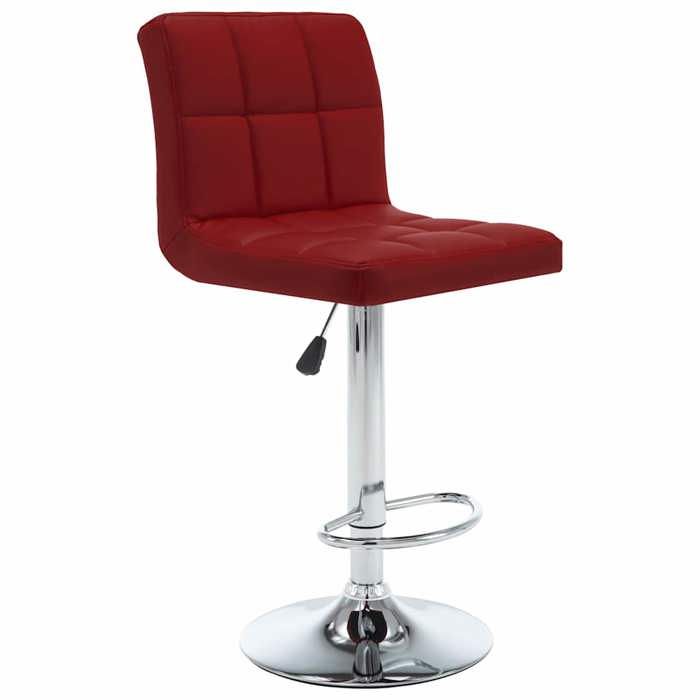 Rouge Lot de 2 Chaises fauteuil - Tabourets de bar - design ergonomique - rouge bordeaux similicuir @EU2199432