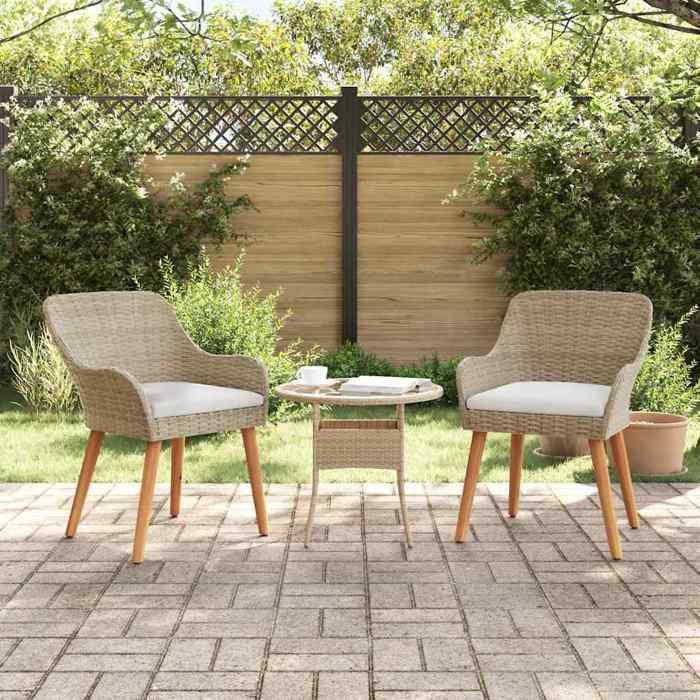 vidaXL Chaise de jardin 2 pcs 62 5 x 55 x 82 cm polyrotin