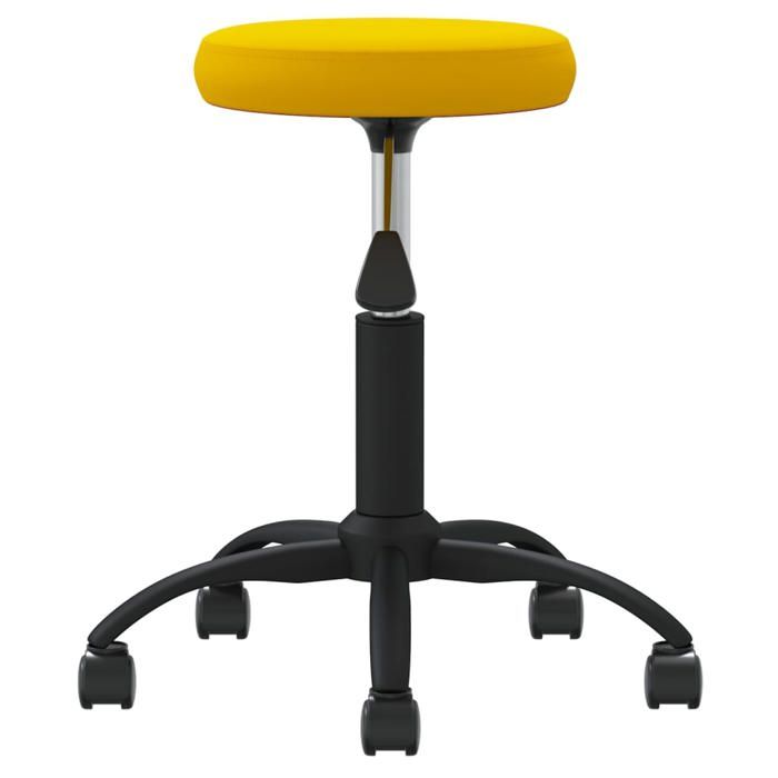 Chaise de salle à manger en velours - vidaxl - Jaune moutarde - Pivotement 360° - Réglable en hauteur - Avec accoudoirs