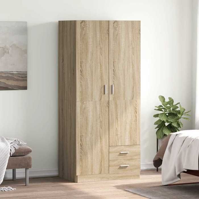 Garde-robe - Solide - Armoire penderie - grande espace - Chêne sonoma 80x52x180 cm Aggloméré LH41072024444