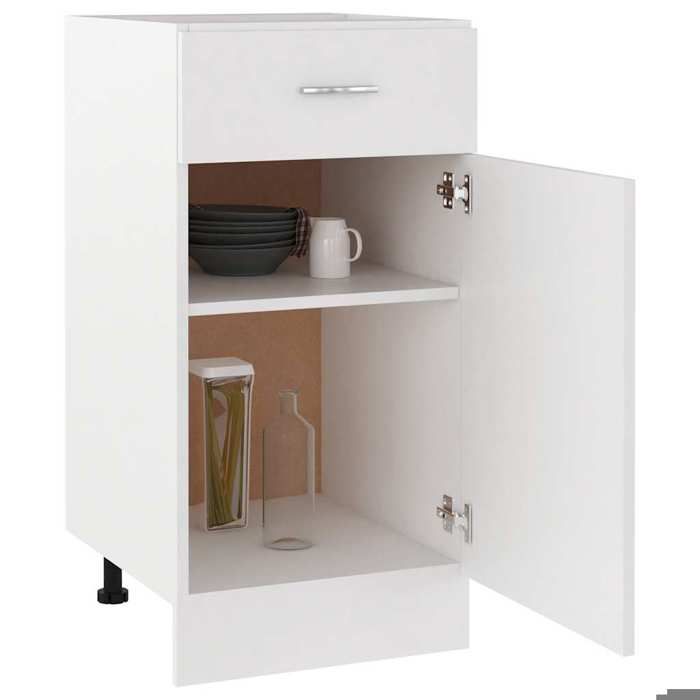Décoratif - Placard à tiroirs Lyon Vintage Meuble bas de cuisine Blanc 40x46x81 5cm - bois dingénierie con8261525