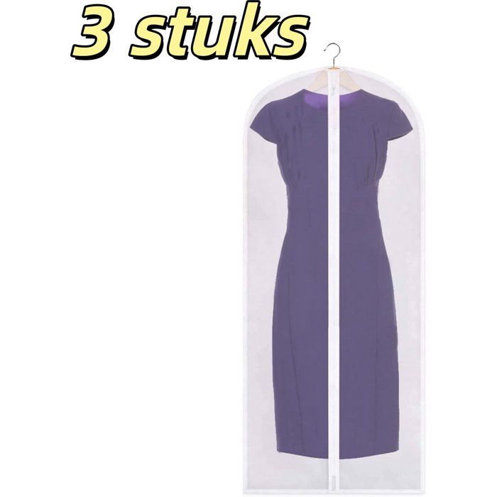 Housse De Rangement Pour Vêtements 60x140 Cm Avec Fermeture Éclair Transparente Pour Robes Manteaux Costumes