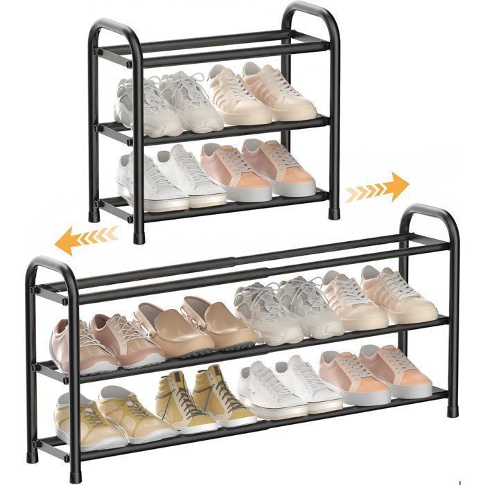 Étagère à Chaussures extensible 45–83 cm anti-encombrement facile à installer solide et durable pour entrée chambre placard