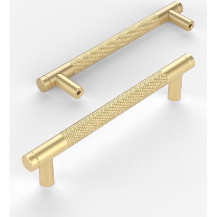 10pcs Poignées pour meubles cuisine - Texture moletée Alliage aluminium anti rouille - Cuisine et armoires - Or 160 mm