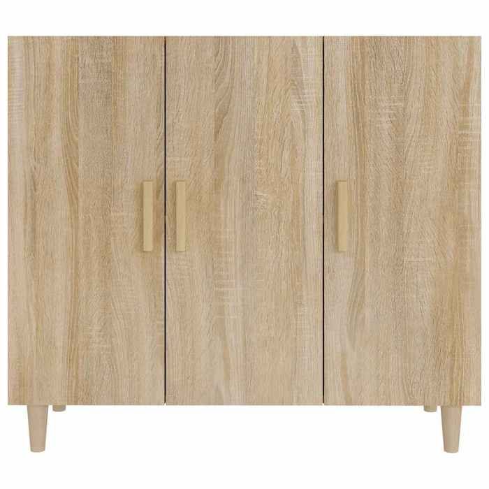 BESTLIFE Buffet chêne sonoma 90x34x80 cm bois dingénierieavec manuel de montage（50017485）VIDAXL