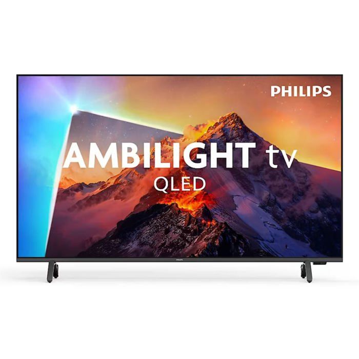 Téléviseur QLED 4K noir Philips 75 Titan OS Ambilight des deux côtés et par le haut Commande vocale