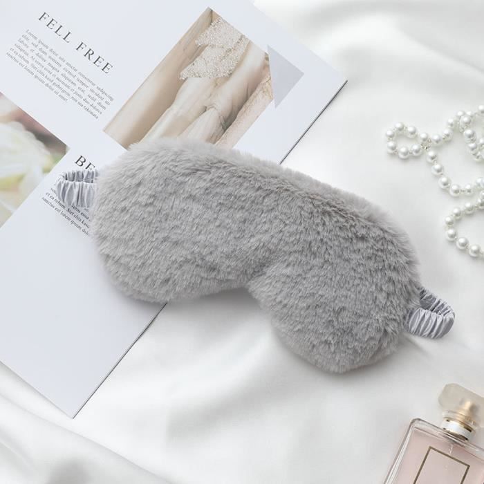 Masque De Sommeil En Peluche Et Satin - Couleur Blanc - Neuf Avec Emballage