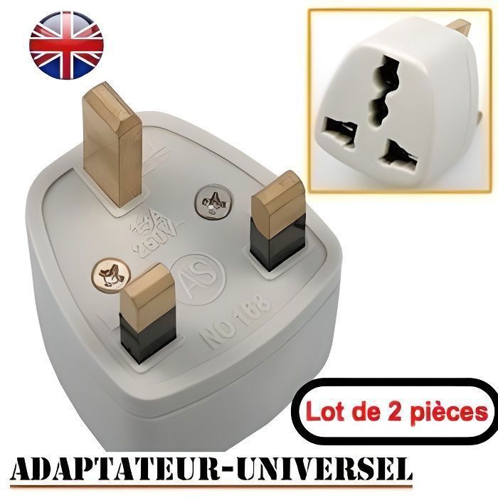 10X UK to EU Euro Europe Européen Adaptateur Voyage Prise Convert 3 To 2 broches