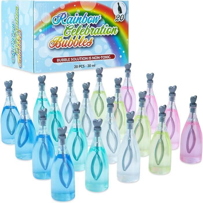 20 Flacons à Bulles De Savon Avec Poignées Cœur – Idéal Pour Mariages, Anniversaires Et Jeux D'extérieur Enfants
