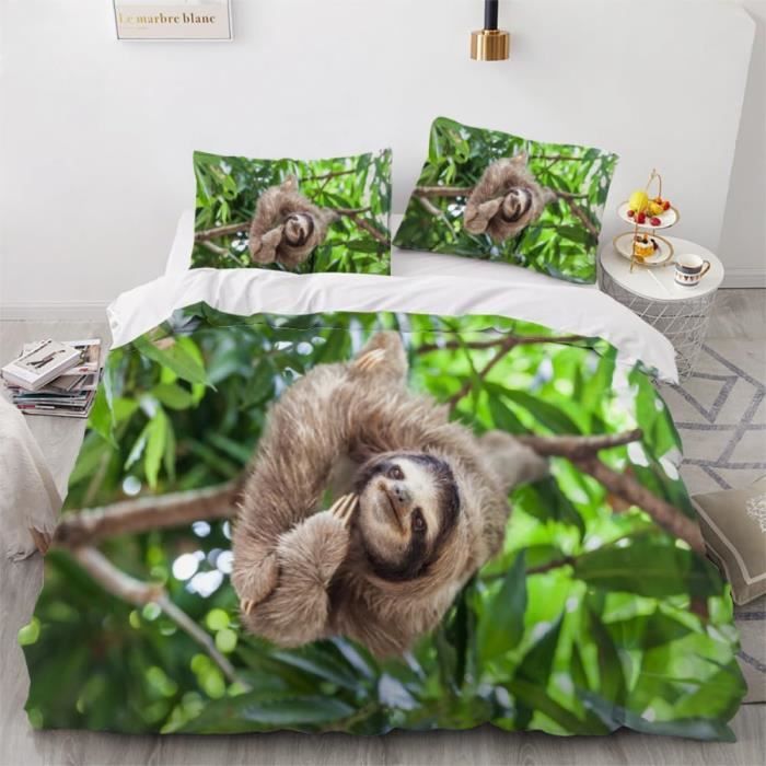 Housse De Couette 140X200 Texture Animale Parure De Lit 1 Personne