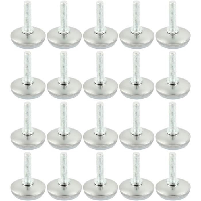 Lot De 8 Pieds De Nivellement En Plastique M8 - 20x20x32 Mm - Pour Meubles, Tables, Chaises - 3