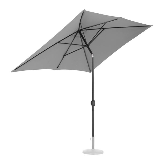 Grand parasol rectangulaire 200 x 300 cm inclinable gris fonce