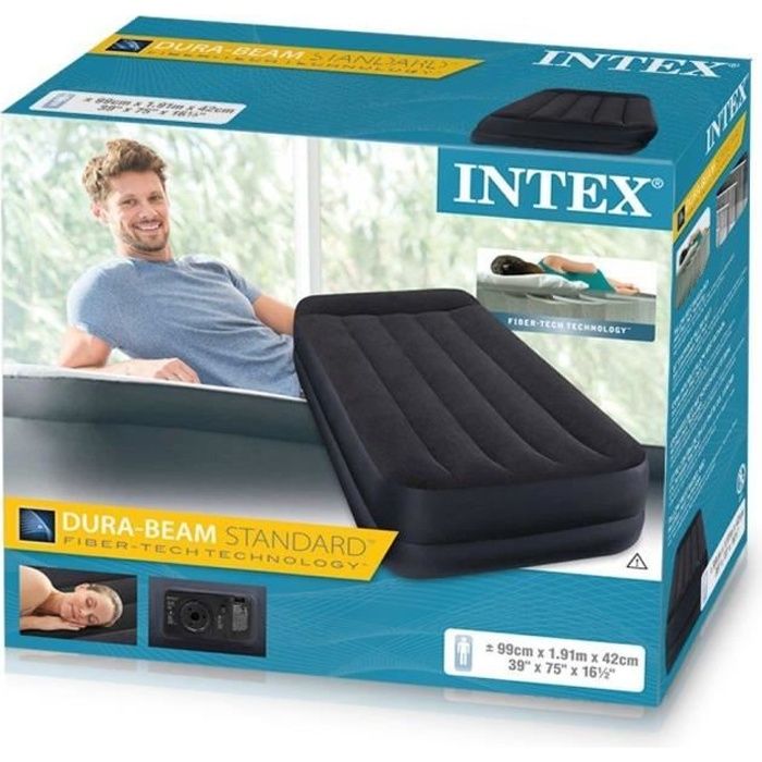 matelas gonflable intex simple sureleve avec pompe electrique integree achat vente lit gonflable airbed cdiscount