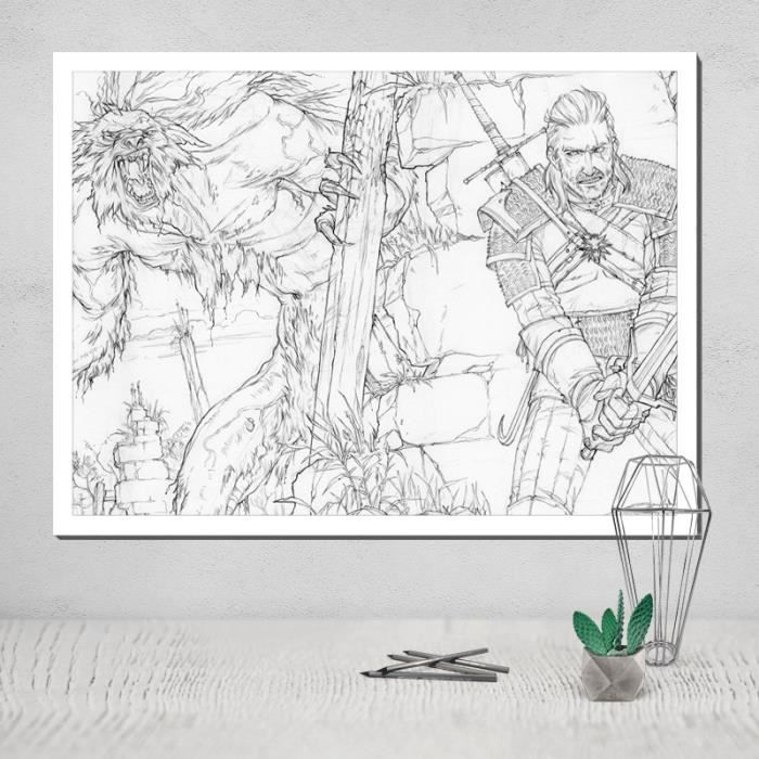 Toile Affiche Witcher Peinture Light Pad A4 Modulaire Dans Les Peintures Murales Tableau Coloriage Cuadros D14 Cdiscount Beaux Arts Et Loisirs Creatifs