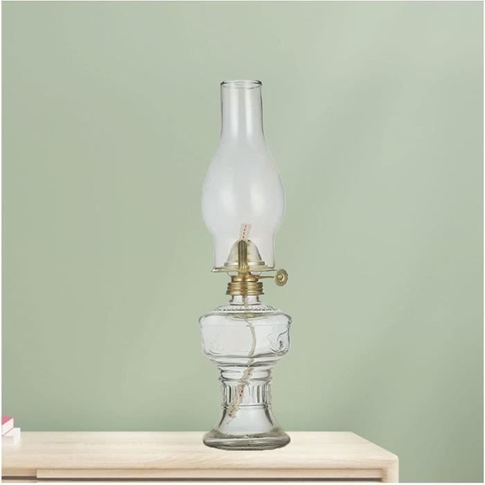 Lampe à pétrole ancienne en verre rose – Vintage / Déco - Antiquités