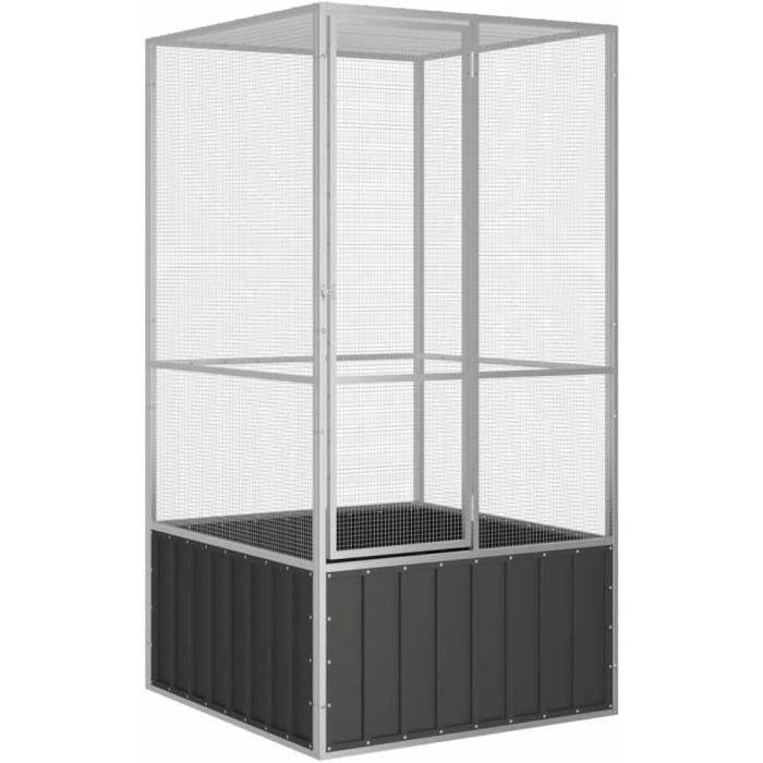 Cage à Oiseaux Anthracite 111x107x211,5 cm Acier galvanisé[708]