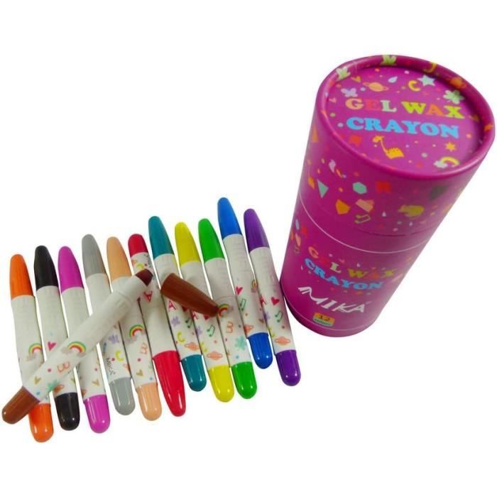 Crayons à Cire Lavables Pour Enfants 12/24 Couleurs - Poignée Ergonomique Arachide - Sécurité, Facile à Saisir
