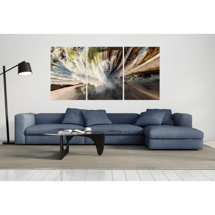 tableau plexiglas verre acrylique photo cascade triptyque cdiscount maison