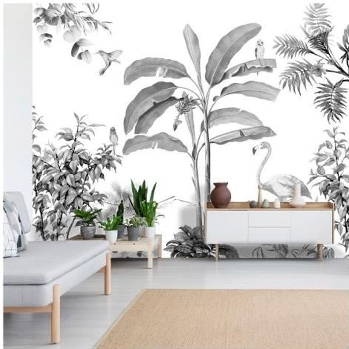 99 deco papier peint panoramique oasis betw noir cdiscount bricolage