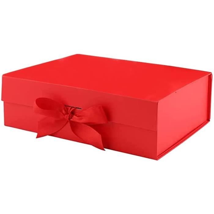 Rouge Boite Cadeau Coffret Cadeau Magnétique Boite Papier avec Ruban Grande  boîte-cadeau Pliante Présentation Anniversaire Em[~520] - Cdiscount  Beaux-Arts et Loisirs créatifs