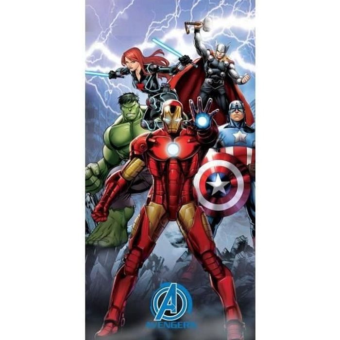Serviette De Plage Marvel Avengers - 100% Polyester Microfibre - Neuf