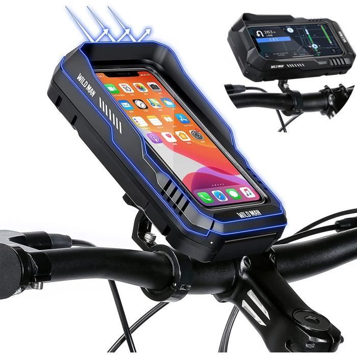 Support Téléphone Vélo Étanche,Sacoche Vélo Porte Téléphone Vélo VTT  Trottinette avec Fenêtre À Écran Tactile pour Smartphone 6,7'' - Cdiscount  Auto